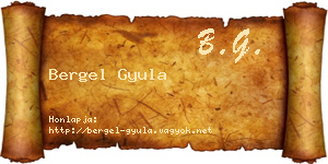 Bergel Gyula névjegykártya